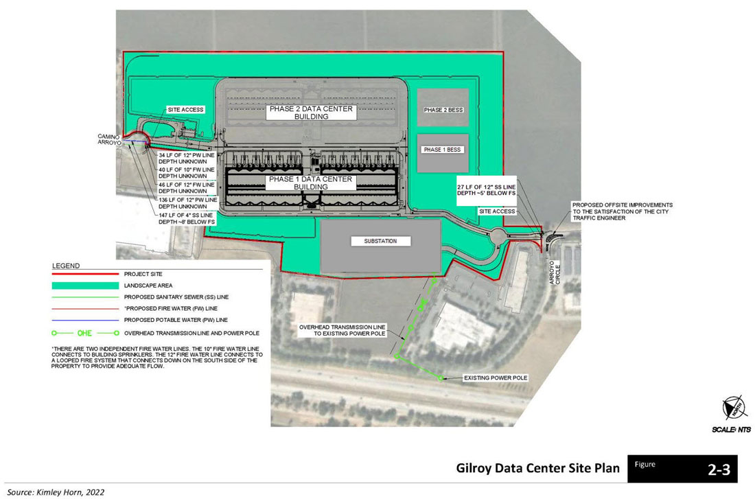 Amazon Data Services Gilroy data center, a photo of the site