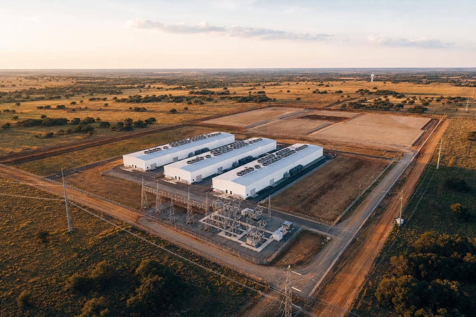 Bitdeer Rockdale AI/HPC expansion campus (200-acre Milam County site), a photo of the site