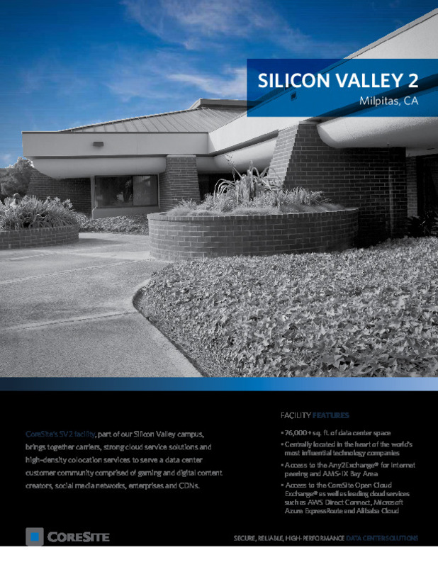 Coresite - Milpitas (SV2), a photo of the site