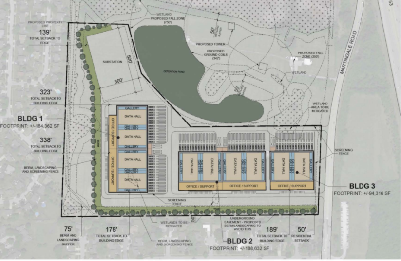 Nexstar/WGN transmitter site data center campus, a photo of the site
