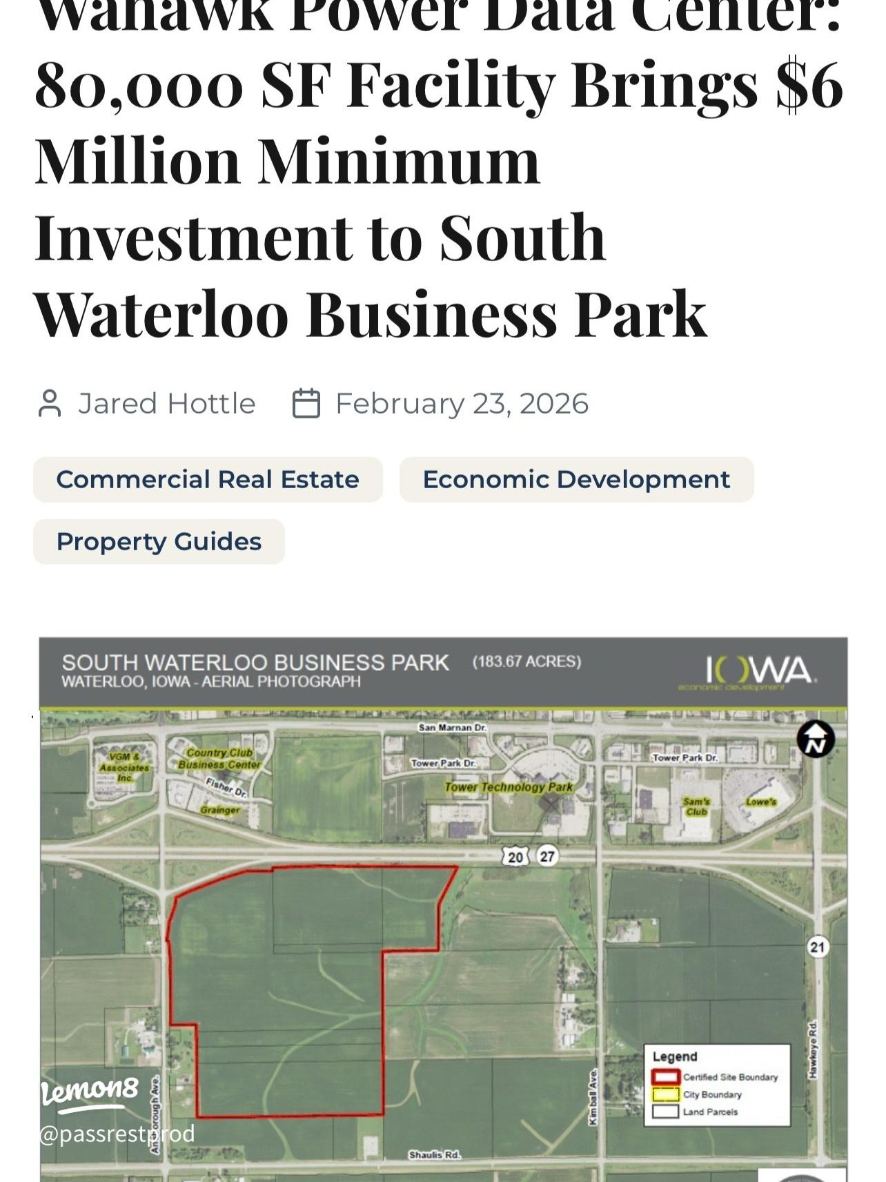 Wahawk Power Data Center (South Waterloo Business Park), a photo of the site